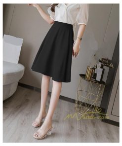 スカート | 膝丈 春秋 無地 フレアレディース ミディアム丈 ペンシルミモレ 黒 大人 20代 30代 40代 上品 OL エレガント 母 ママ