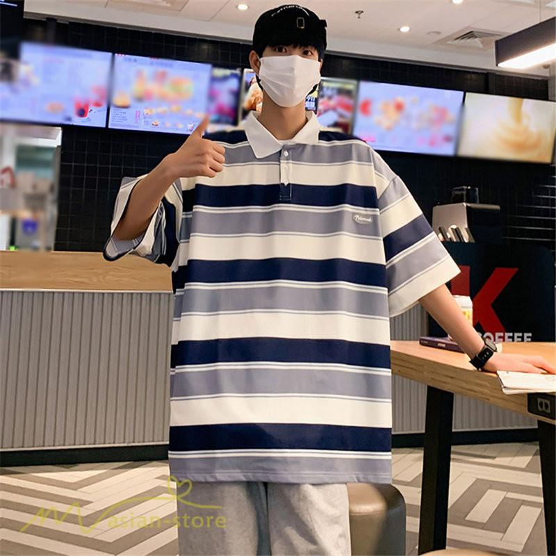 Tシャツ | ポロシャツ メンズ ボーダー 半袖シャツ カットソー メンズゆったり カジュアル 夏新作 おしゃれ ポロ サマーシャツ カッコウイイ 夏 プレゼント 上品