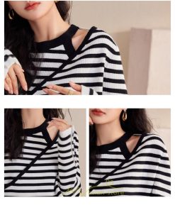 ニット・セーター | ニット トップス レディース セーター 長袖 体型カバー 30代 40代 50代 ボーダー柄 着痩せ お出かけ 送料無料 オシャレ 可愛い 着回し 部屋着 秋冬コーデ