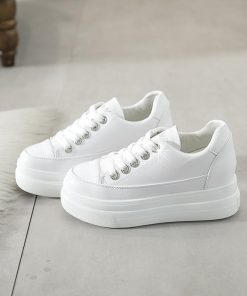 スニーカー | 厚底シューズ レディース 厚底 レースアップ ラウンドトゥ ウォーキングシューズ 靴 白 シューズ 厚底スニーカー ローカット スポーツ 黒