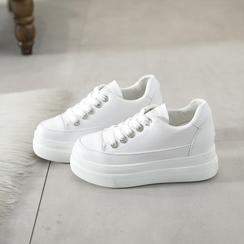 スニーカー | 厚底シューズ レディース 厚底 レースアップ ラウンドトゥ ウォーキングシューズ 靴 白 シューズ 厚底スニーカー ローカット スポーツ 黒