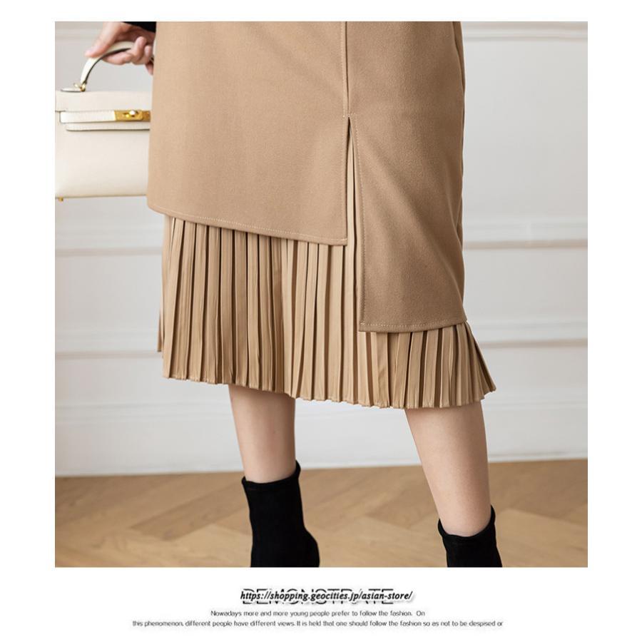 スカート | ロングプリーツカート Aライン 秋冬 レディース ボトムス 通勤 着痩せ キレイめ 20代30代40代50代 カジュアル 上品 ラシャ 大人気