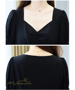 ミディアム | ワンピース レディース 着痩せ 半袖 Vネック カジュアル Aライン おしゃれ ミディアムワンピース エレガント 大きいサイズ 黒 夏 サマーワンピース 夏服 新作