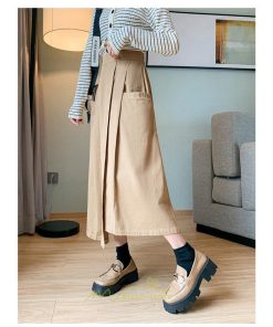 スカート | 綿秋 Aラインロングレディース 秋物 ボトムス 秋服 無地 体型カバー 30代通学通勤 おしゃれ感 大人 40代50代