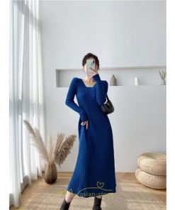 ニットワンピース | ワンピース 秋 秋服 レディース ニット ロングワンピース ロング 長袖 冬 冬服 Aライン 着痩せ 大人上品 お出かけ デート エレガント 送料無料 20代30代40代