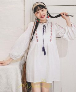 ミニ丈 | ワンピース レディース 長袖 夏秋 きれいめ 大人膝上 リゾート 花柄 おしゃれ 可愛い 通勤 お呼ばれ 綿麻 レトロ がーりー 甘め エスニック風 デート