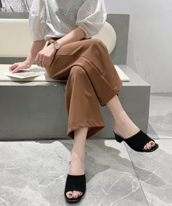 サンダル | ミュールチャンキーヒール 美脚