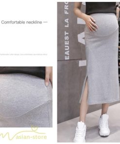 スカート | Aラインマタニティウェア 着痩せ レディース 着痩せ 上品 大きいサイズ 裾口スリット 産前 妊婦 薄手 サマー 日常 夏服 マタニティお出かけ
