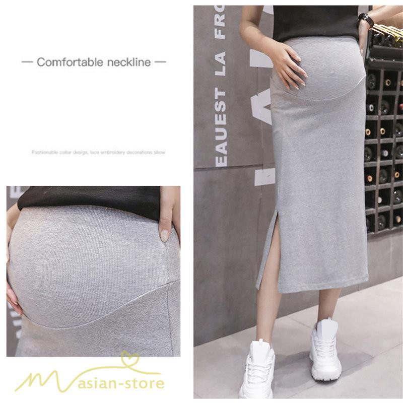 スカート | Aラインマタニティウェア 着痩せ レディース 着痩せ 上品 大きいサイズ 裾口スリット 産前 妊婦 薄手 サマー 日常 夏服 マタニティお出かけ