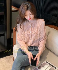 シャツ・ブラウス | ブラウス レディース きれいめ 春秋 40代 30代 長袖 カジュアルブラウス 可愛い おしゃれ 韓国風 通勤 着回し お出かけ エレガント 着痩せ 上品 レースシャツ