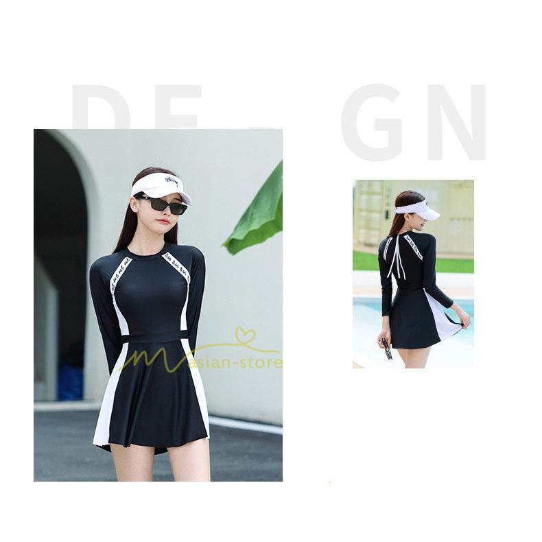 水着 | 母の日 プレゼント レディース フィットネス競泳 パッド付き ワンピース 女性 練習 トレーニング 長袖 20代30代40代 夏物 オールインワン スイムウェア