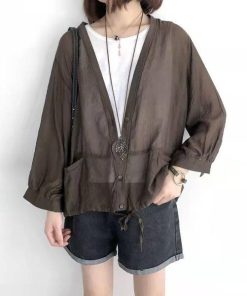 カーディガン | レディース UVカットー 初秋 秋新作 コーデ 冷え防止 羽織 ボタン Vネック 無地 長袖 7色 フリーサイズ かわいい 春 夏 秋 透け感 体型カバー