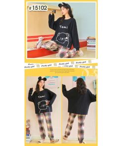 パジャマ　ルームウェア | ルームウェア パジャマ レディース 長袖 春秋 長袖 長ズボン 上下セット セットアップ 寝巻き 部屋着 ナイトウェア ズボン Tシャツ かわいい ボトムス 柔らかい