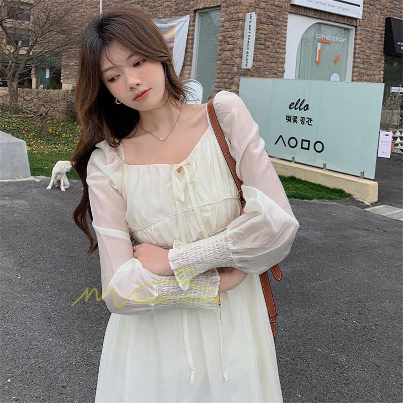 マキシ | ワンピース レディース 夏 40代 きれいめ 膝丈ワンピース 長袖 ワンピ フリル ロング丈ワンピ オシャレ 着痩せ 新作 カジュアル 上品 エレガント お出かけ