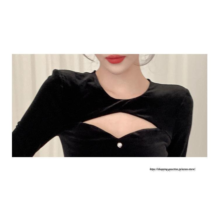 ワンピース | ワンピースタイトワンピース長袖 上品 セクシー高級感 タイトヒップアップ タイト スリム 美ライン シルエット お呼ばれ エレガント