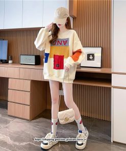 パーカー | トレーナー レディース プルオーバー クルーネック 長袖 トップス Tシャツ スウェット ゆったり 切り替え 大きいサイズ コットン 丸首 送料無料 おしゃれ 綿