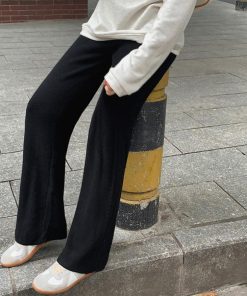 ワイドパンツ | ワイドニットパンツ 韓国風 ロングパンツ