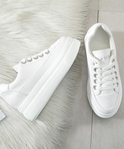 スニーカー | 厚底シューズ レディース 厚底 レースアップ ラウンドトゥ ウォーキングシューズ 靴 白 シューズ 厚底スニーカー ローカット スポーツ 黒