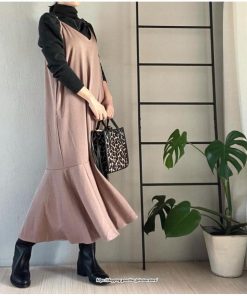 マキシ | ワンピース キャミワンピース レディース 秋 冬 Vネック  マーメイド マキシワンピ ロング デイリー おしゃれ 肩紐調節可 フリル 可愛い