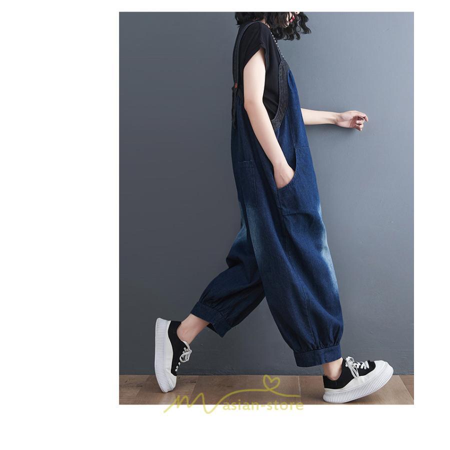 オーバーオール サロペット | オールインワン レディース ロング丈 サロペット スウェット ルームウェア パンツ デニム リラックス 大きいサイズ 旅行 ゆったり 韓国ファッション