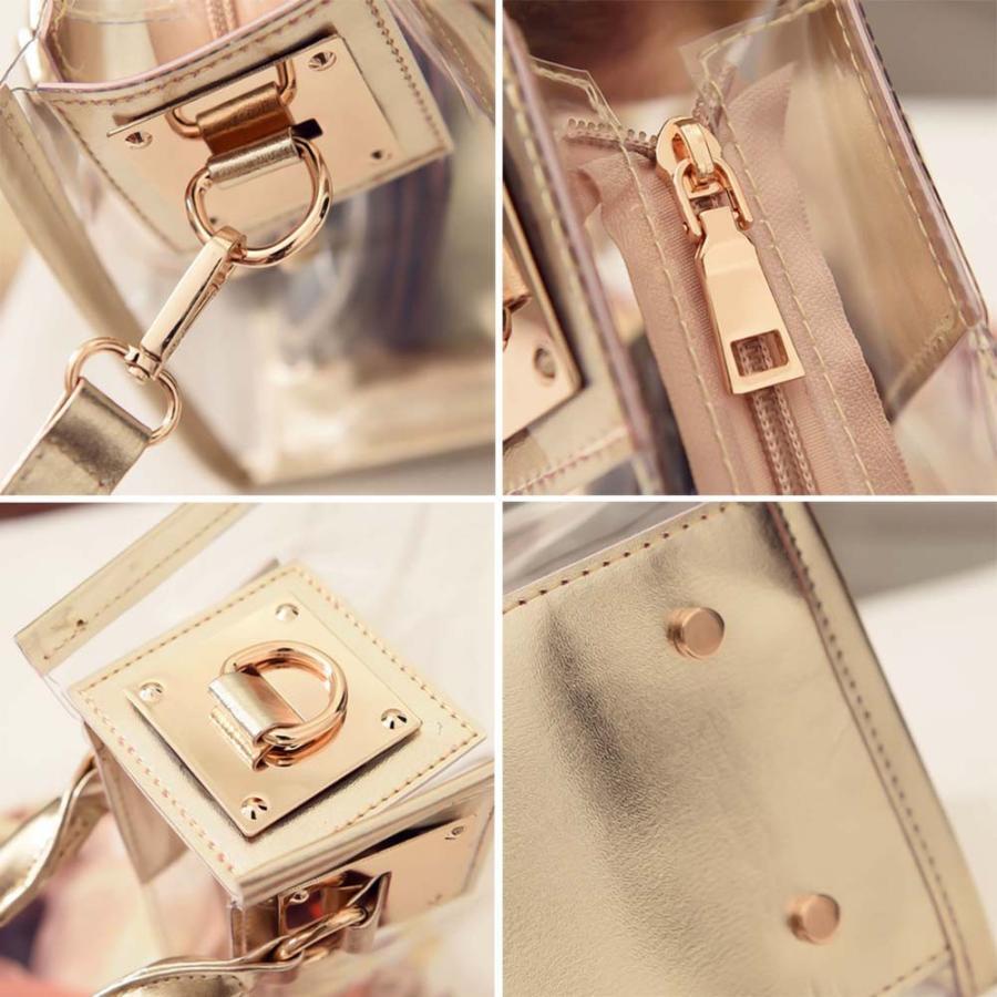 トートバッグ | レディース PVC 春夏 ショルダーバッグ クリアバッグ プールバッグ 透明