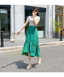 スカート | ボトムス レディース きれいめ 40代 30代 春秋 ロング丈 綿おしゃれ カジュアル 無地 通勤 OL 韓国風 通学 不規則 お出かけ 夏物 上品 着痩せ