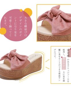 パンプス | 厚底サンダル ウエッジソール ヒールサンダル 痛くない リボンサンダル 歩きやすい レディース リゾートサンダル サマー