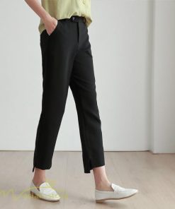 スラックス | ボトムス 夏 レディース 着痩せ 日常感 ゆったり OL ハイウエスト カジュアル ビジネスパンツ オフィス パンツ フォーマル 夏コーデ 9分丈 おしゃれ