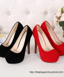 パンプス | 22.5cm-28cmハイヒール厚底ラウンドトゥ ストラップなし レディースシューズ ピンヒール 大きいサイズ 上品 大人 パーティー