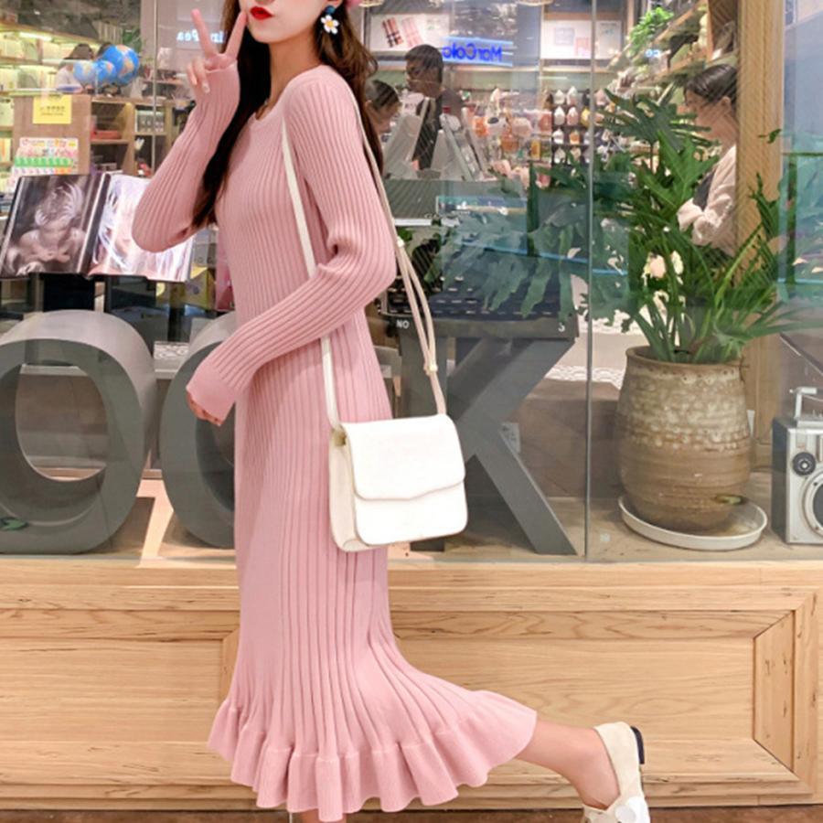 ワンピース | ニットマーメイドフリルワンピ