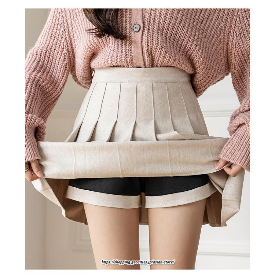 スカート | プリーツミニレディース キュロット可愛い 着痩せ 秋物 秋服 秋冬 キレイめ オシャレ 通学通勤 30代 20代 50代 40代