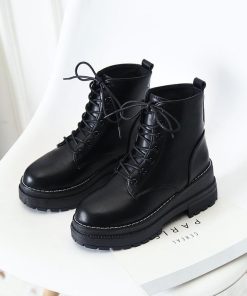 ショートブーツ | レースアップ 厚底 ブーツ 春秋冬 歩きやすい ワークブーツ ショート シューズ 美脚 レディース