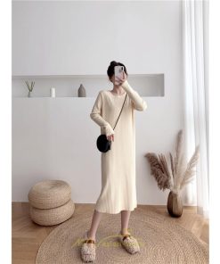 ニットワンピース | レディース 冬 きれいめ ロング おしゃれ 秋冬 長袖 送料無料 可愛い 上品 秋冬コーデ 小柄 萌え袖 20代30代40代50代 がーりー