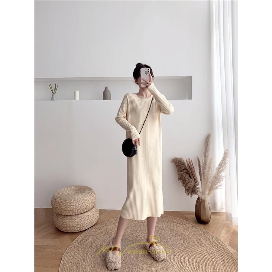 ニットワンピース | レディース 冬 きれいめ ロング おしゃれ 秋冬 長袖 送料無料 可愛い 上品 秋冬コーデ 小柄 萌え袖 20代30代40代50代 がーりー