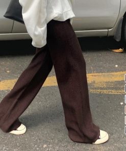 ワイドパンツ | ワイドニットパンツ 韓国風 ロングパンツ