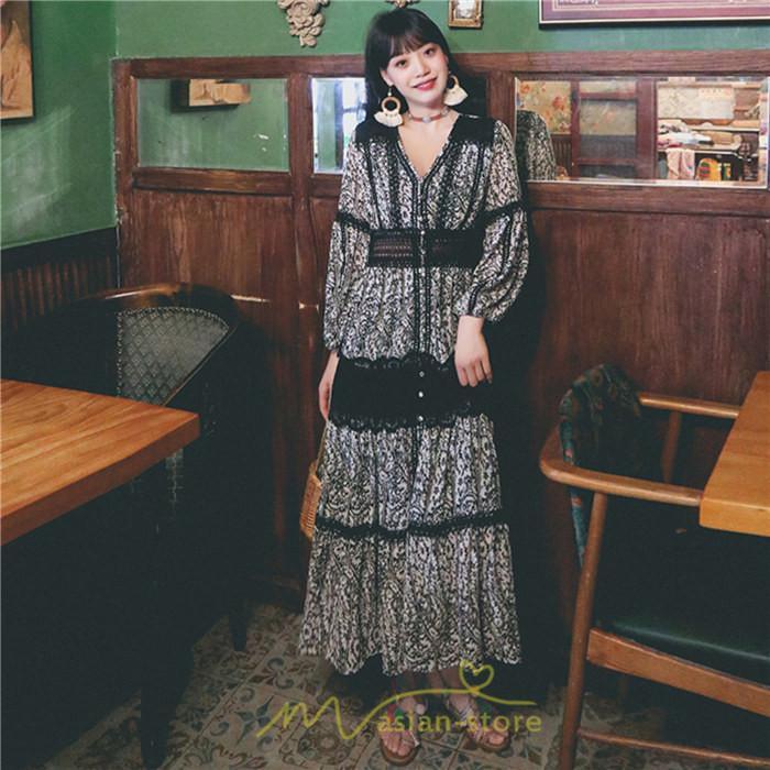 マキシ | マキシワンピース レディース ロングワンピース 大人 黒 Vネック 着痩せ フランス風 上品 高品質 きれいめ シフォン レース 人気 パーティー 二次会 夏秋新作