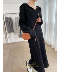 ニットワンピース | ワンピース 春 春服 レディース 長袖 ゆったり 秋 冬 ロング丈 可愛い おしゃれ 韓国風 着痩せ お出かけ 暖か 体型カバー 韓国ファッション