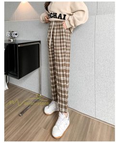 ワイドパンツ | レディース パンツ ゆったり 秋冬 コーデ カジュアル チェック柄 20代 30代 着痩せ 体型カバーロング丈 お出かけ ウエストゴム 50代 40代