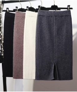 スカート | ニットタイトリブニット セクシー スリット レディース オフィス 膝丈 ミモレ丈 ロングストレッチ 柔らか シルエット 秋冬 大人
