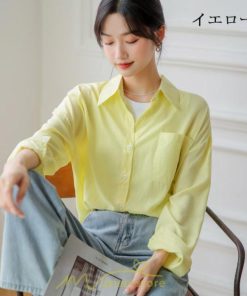 シャツ・ブラウス | ブラウス トップス 長袖 Vネック ボタン 無地 上品 通勤 レディース 秋 20代 30代 40代 OL ママ 母 フェミニン デート お出かけ 通勤 リクルート お仕事