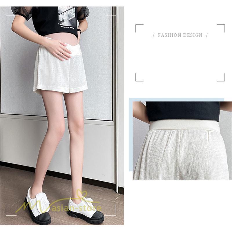 パンツ レギンス | マタニティパンツ ショート丈 レディース サマーパンツ 夏 薄手 ワイドパンツ 着痩せ ゆったり おしゃれ カジュアル 柔らか 上品 妊婦服 ウエスト調整 きれいめ