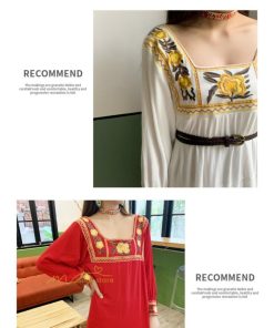 マキシ | ロングワンピース 長袖 レディース 秋物 刺繍 ダンス Aラインワンピース 舞台 パーティーワンピース 50代60代 30代40代 長袖ワンピース ゆったり コスプレ