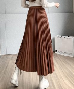 ロングスカート | 不規則裾 プリーツスカート ハイウエスト