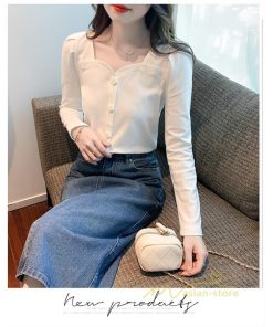 tシャツ・カットソー | ショート丈Tシャツ レディース 長袖Tシャツ カットソー タイト スリム 無地 トップス 綿 秋物 可愛い 小さい 通学通勤 20代30代 インナー 綿Tシャツ