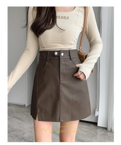 スカート | ミニレディース レザー Aライン タイト フェイクレザー 美シルエット シンプル ショート丈 着回し 通勤 お出かけ カジュアル