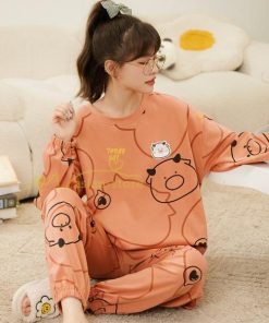 パジャマ ルームウェア | パジャマ ルームウェア レディース 春秋 長袖 パジャマ 綿ルームウェア 20色 上下セット 可愛い ナイトウェア Tシャツ 寝巻き 室内着 ホームウェア ロングパンツ