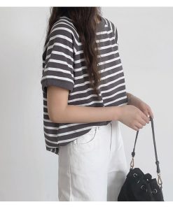 ｔシャツ・カットソー | カットソー チュニック レディース トップス 体型カバー シンプル Tシャツ きれいめ ストライプ柄 半袖 夏物 カジュアル 20代30代40代50代 ゆったり 通勤通学
