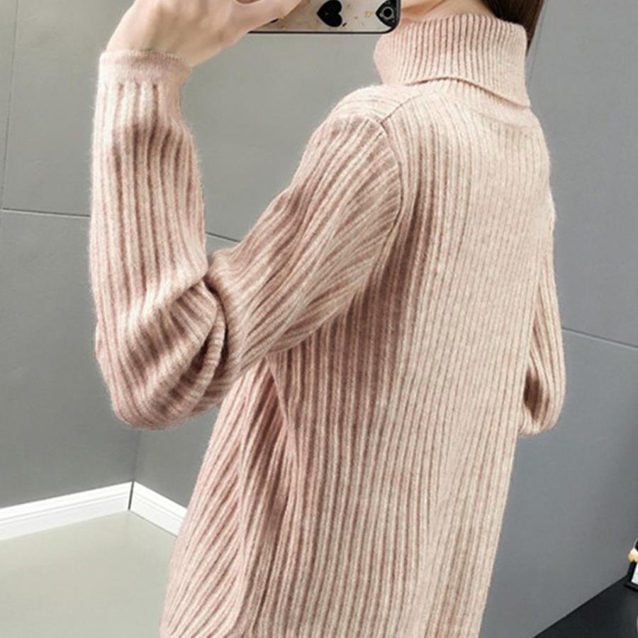 ニット・セーター | リブニットトップス タートルネック 韓国