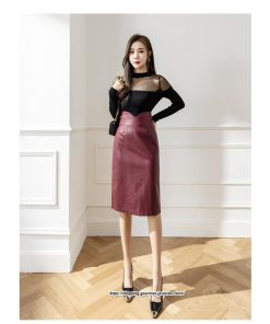 スカート | レディース タイトレザーボトムス ハイウエスト ひざ丈 秋冬 カジュアル お洒落 大人 可愛い 着痩せ 30代 40代 コーデ 50代 20代