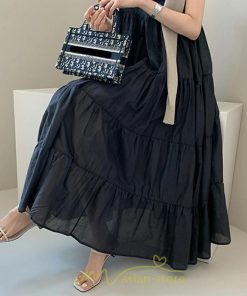 マキシ | 夏ワンピース ロングワンピース シフォンワンピース レディース ワンピ 体型カバー 50代 40代 30代 20代 可愛い 夏 春 大人 ノースリーブ 無地 涼しい